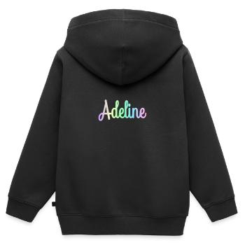 ADELINE Rainbow Minimalist Cursive - Kids Premium Organic Zip-up Hoodie - black - Back - AI Model Kid Male (0cm)