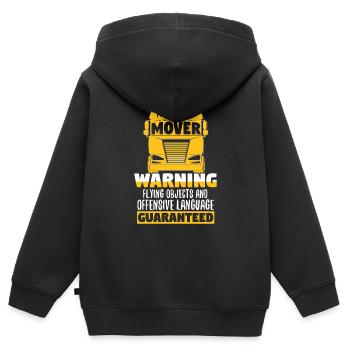 Professional Mover Trucker Warning - Kids Premium Organic Zip-up Hoodie - black - Back - AI Model Kid Male (0cm)