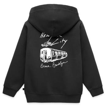 USA NEW YORK CITY METRO TAXI BRONX BROOKLYN - Sweat Premium à capuche zippé enfant bio - noir - Dos - AI Model Kid Male (0cm)