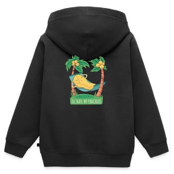 Eh, nee. Meine Bauchspeicheldrüse Eh, Nah. Meine B - Kinder Premium Organic Zip Hoodie - Schwarz - Hinten - AI Model Kid Male (0cm)