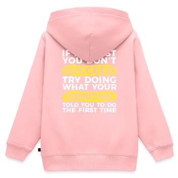Spediteur Spedition Speditionskaufmann Dispo - Kinder Premium Organic Zip Hoodie - Rosa - Hinten - AI Model Kid Female (0cm)