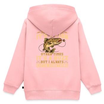 Fishing Fishing Angler Fisherman Fishing Rod - Kids Premium Organic Zip-up Hoodie - rose - Back - AI Model Kid Female (0cm)