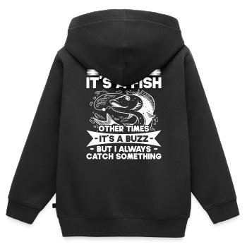 Fishing Fishing Angler Fisherman Fishing Rod - Kids Premium Organic Zip-up Hoodie - black - Back - AI Model Kid Male (0cm)