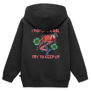 Fishing Fishing Angler Fisherman Fishing Rod - Kids Premium Organic Zip-up Hoodie - black - Back - AI Model Kid Male (0cm)