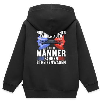 Polizei Polizist - Kinder Premium Organic Zip Hoodie - Schwarz - Hinten - AI Model Kid Male (0cm)
