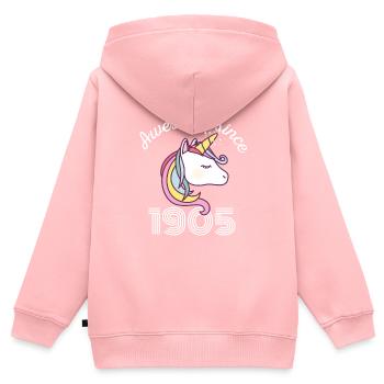Lustiger Geburtstag Awesome seit 1905 - Kinder Premium Organic Zip Hoodie - Rosa - Hinten - AI Model Kid Female (0cm)