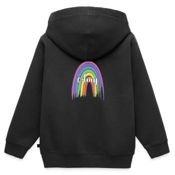 ADALYN Rainbow Cursive - Kids Premium Organic Zip-up Hoodie - black - Back - AI Model Kid Male (0cm)
