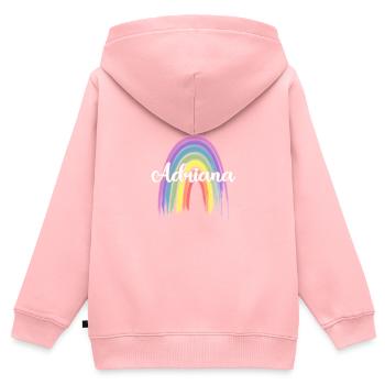 ADRIANA Rainbow Cursive - Kinder Premium Organic Zip Hoodie - Rosa - Hinten - AI Model Kid Female (0cm)