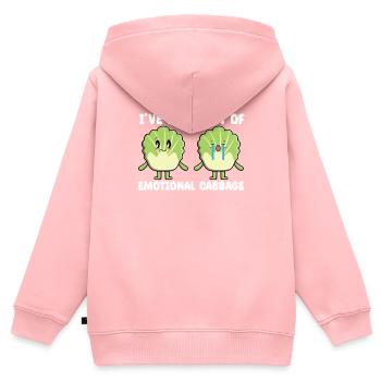 Lustiges Kohl Geschenk - Kinder Premium Organic Zip Hoodie - Rosa - Hinten - AI Model Kid Female (0cm)