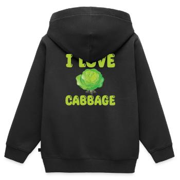 J’adore le chou - Sweat Premium à capuche zippé enfant bio - noir - Dos - AI Model Kid Male (0cm)