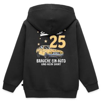 AUTO GEBURTSTAG ENDLICH 25 - Kinder Premium Organic Zip Hoodie - Schwarz - Hinten - AI Model Kid Male (0cm)
