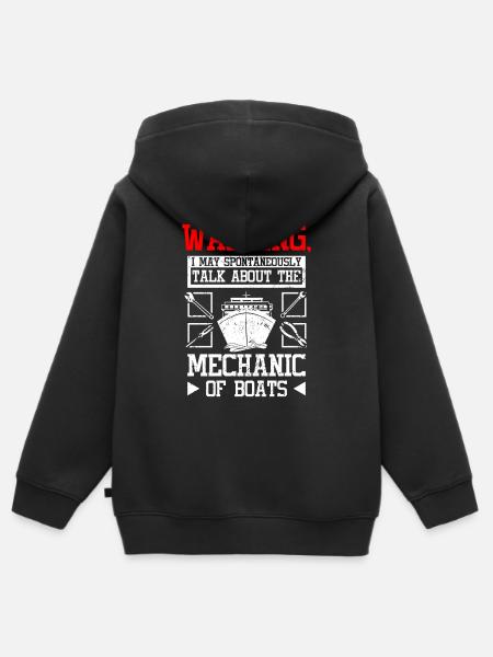 Talk about boat mecanic - Kinder Premium Organic Zip Hoodie - Schwarz