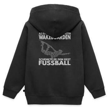 Als Gott sah, dass nur die besten Wakeboarden .. - Kinder Premium Organic Zip Hoodie - Schwarz - Hinten - AI Model Kid Male (0cm)