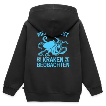 Meeresbiologe Kraken Meeresforscher Oktopus - Kinder Premium Organic Zip Hoodie - Schwarz - Hinten - AI Model Kid Male (0cm)