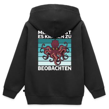 Meeresbiologe Kraken Meeresforscher Oktopus - Kinder Premium Organic Zip Hoodie - Schwarz - Hinten - AI Model Kid Male (0cm)