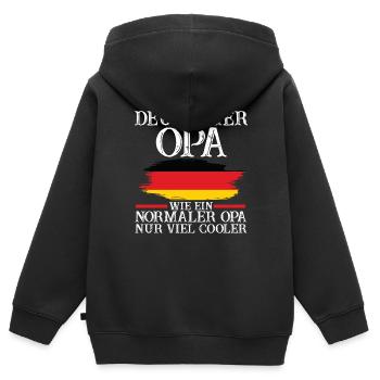 Deutscher Opa Deutscher Deutschland - Kinder Premium Organic Zip Hoodie - Schwarz - Hinten - AI Model Kid Male (0cm)