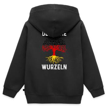 Deutschland Deutscher Deutsches Deutschland - Kinder Premium Organic Zip Hoodie - Schwarz - Hinten - AI Model Kid Male (0cm)