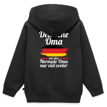 Deutsche Deutsche Oma Deutschland - Kinder Premium Organic Zip Hoodie - Schwarz - Hinten - AI Model Kid Male (0cm)
