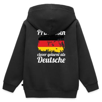 Prinzessin Deutscher Deutsches Deutschland - Kinder Premium Organic Zip Hoodie - Schwarz - Hinten - AI Model Kid Male (0cm)