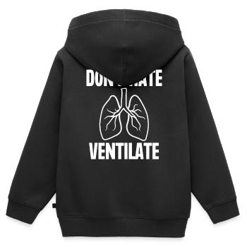 Ne détestez pas Ventiler - Sweat Premium à capuche zippé enfant bio - noir - Dos - AI Model Kid Male (0cm)
