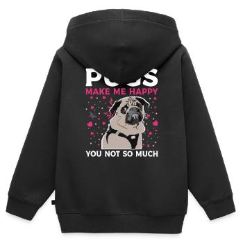Carlin Carlin Carlins Carlins Amateurs de chiens - Sweat Premium à capuche zippé enfant bio - noir - Dos - AI Model Kid Male (0cm)