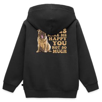 Carlin Carlin Carlins Carlins Amateurs de chiens - Sweat Premium à capuche zippé enfant bio - noir - Dos - AI Model Kid Male (0cm)