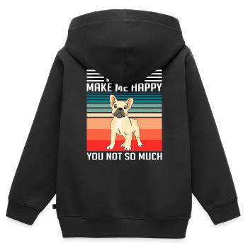 Carlin Carlin Carlins Carlins Amateurs de chiens - Sweat Premium à capuche zippé enfant bio - noir - Dos - AI Model Kid Male (0cm)