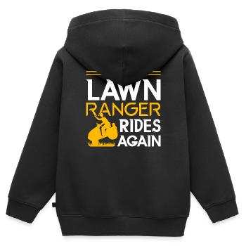 Gärtner Landschaftsbau Gartenbau Rasenmäher - Kinder Premium Organic Zip Hoodie - Schwarz - Hinten - AI Model Kid Male (0cm)