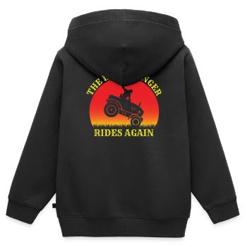 Gärtner Landschaftsbau Gartenbau Rasenmäher - Kinder Premium Organic Zip Hoodie - Schwarz - Hinten - AI Model Kid Male (0cm)