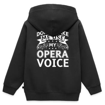 Chanteur d’opéra chanteur maisons d’opéra - Sweat Premium à capuche zippé enfant bio - noir - Dos - AI Model Kid Male (0cm)