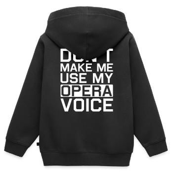 Chanteur d’opéra chanteur maisons d’opéra - Sweat Premium à capuche zippé enfant bio - noir - Dos - AI Model Kid Male (0cm)