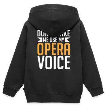 Chanteur d’opéra chanteur maisons d’opéra - Sweat Premium à capuche zippé enfant bio - noir - Dos - AI Model Kid Male (0cm)