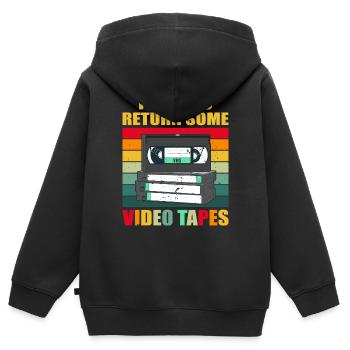 Videokassette Tape Neunziger Geschenk - Kinder Premium Organic Zip Hoodie - Schwarz - Hinten - AI Model Kid Male (0cm)