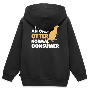 Martre d’eau de loutre Martre Martre Martre - Sweat Premium à capuche zippé enfant bio - noir - Dos - AI Model Kid Male (0cm)