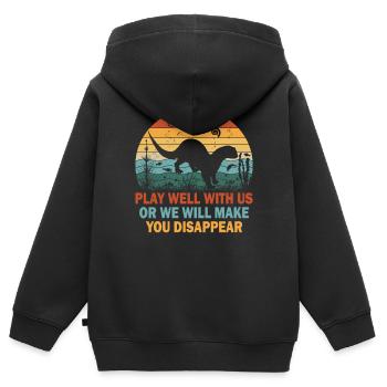 Martre d’eau de loutre Martre Martre Martre - Sweat Premium à capuche zippé enfant bio - noir - Dos - AI Model Kid Male (0cm)