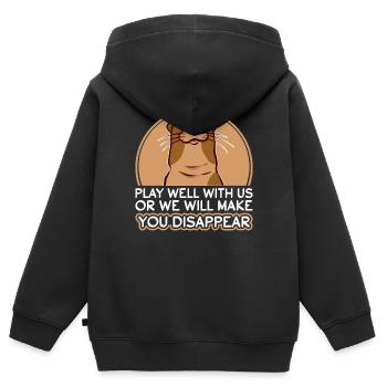 Martre d’eau de loutre Martre Martre Martre - Sweat Premium à capuche zippé enfant bio - noir - Dos - AI Model Kid Male (0cm)