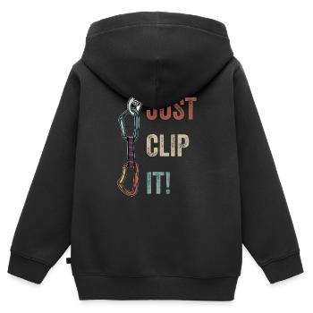 Kletterer sportklettern geschenk - Kinder Premium Organic Zip Hoodie - Schwarz - Hinten - AI Model Kid Male (0cm)