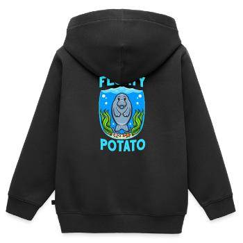 Seekühe Floaty Kartoffel Seekuh - Kinder Premium Organic Zip Hoodie - Schwarz - Hinten - AI Model Kid Male (0cm)