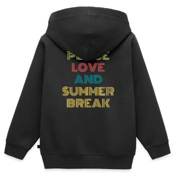PEACE LOVE AND SUMMER BREAK - Sweat Premium à capuche zippé enfant bio - noir - Dos - AI Model Kid Male (0cm)