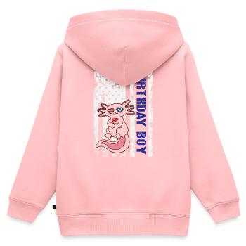 Axolotl America 4th of July Independence Day - Kinder Premium Organic Zip Hoodie - Rosa - Hinten - AI Model Kid Female (0cm)