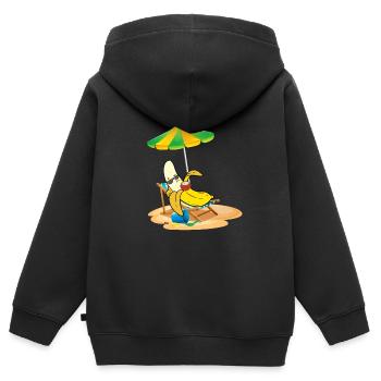 C’est la meilleure banane ici - Sweat Premium à capuche zippé enfant bio - noir - Dos - AI Model Kid Male (0cm)