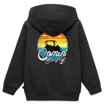 Comin dans Hot Silhouette Lake Boating Bateau d’été - Sweat Premium à capuche zippé enfant bio - noir - Dos - AI Model Kid Male (0cm)