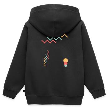 lignes éclair pastel forme minimalisme - Sweat Premium à capuche zippé enfant bio - noir - Dos - AI Model Kid Male (0cm)
