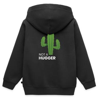 I'm Not A Hugger Cactus - Kinder Premium Organic Zip Hoodie - Schwarz - Hinten - AI Model Kid Male (0cm)