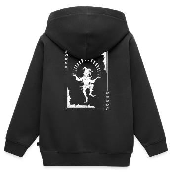 JOKER Karte Spielkarten Joker - Kinder Premium Organic Zip Hoodie - Schwarz - Hinten - AI Model Kid Male (0cm)