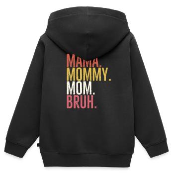 Maman Maman Maman Bruh - Sweat Premium à capuche zippé enfant bio - noir - Dos - AI Model Kid Male (0cm)