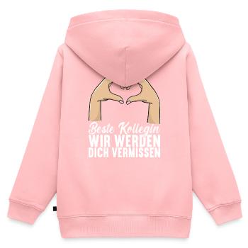 Abschiedsgeschenk Jobwechsel Kollege - Kinder Premium Organic Zip Hoodie - Rosa - Hinten - AI Model Kid Female (0cm)