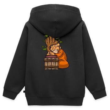 Arbres miniatures Bonsaï Majeur - Sweat Premium à capuche zippé enfant bio - noir - Dos - AI Model Kid Male (0cm)
