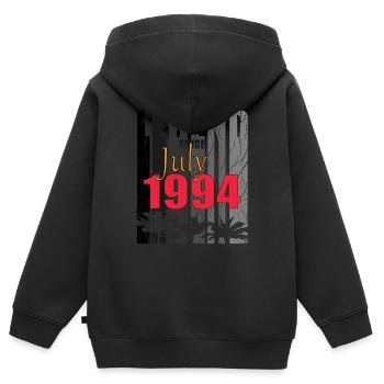 Vintage Geschenkidee geboren Juli 1994 - Kinder Premium Organic Zip Hoodie - Schwarz - Hinten - AI Model Kid Male (0cm)