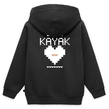 kayak pixel start - Sweat Premium à capuche zippé enfant bio - noir - Dos - AI Model Kid Male (0cm)